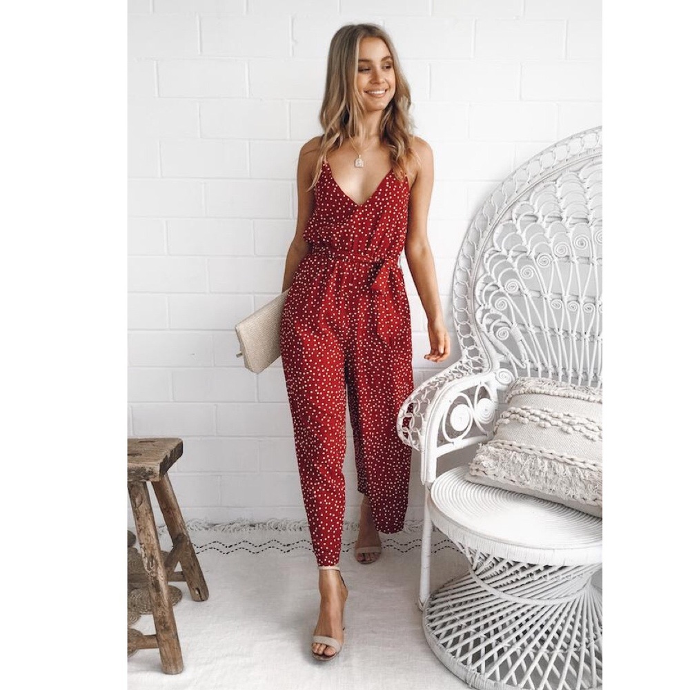 Red Polka Dot Culotte Jumpsuit (NWT!)
